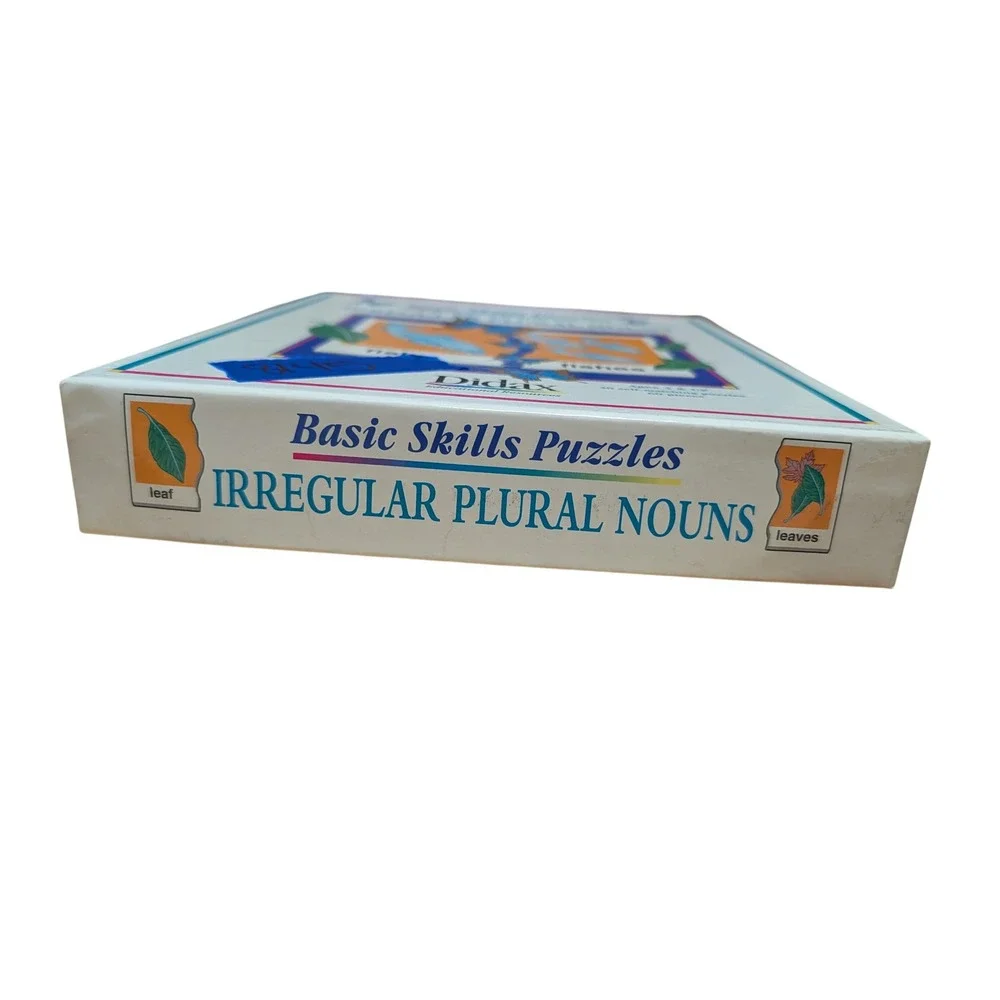 Didax Basic Skills Puzzles Kids Irregular Plural Nouns Excellent 60pc Education